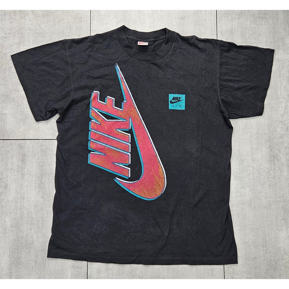 Vintage Nike Air T Shirt Mens Large Black Single Stitch Made in USA 90s Graphic